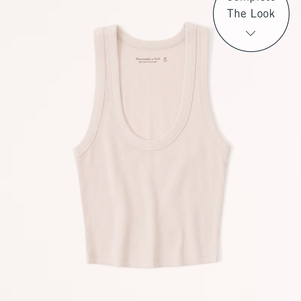 Abercrombie & Fitch Essential Scoopneck Tank Tan